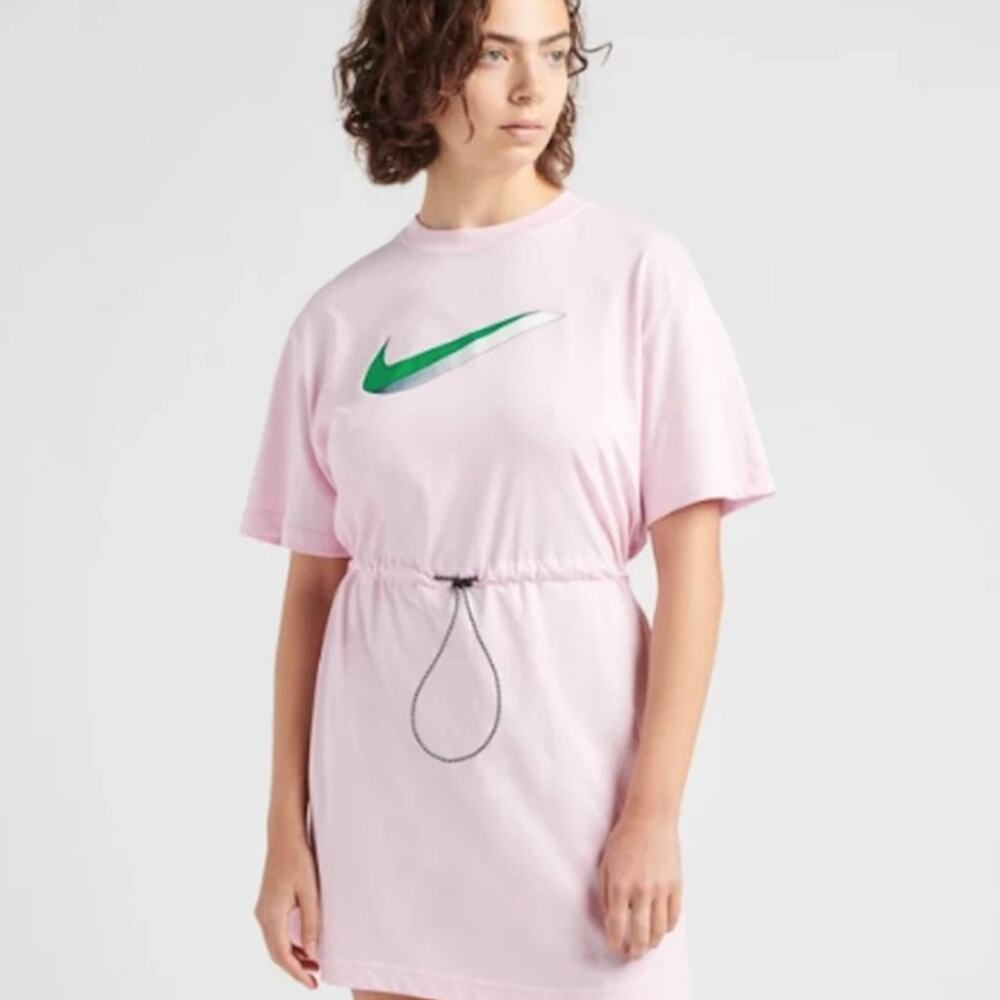 NIKE Sportswear Icon Clash Pink Foam Knit Dress Size S